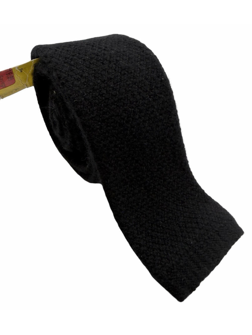 Polo Ralph Lauren Cashmere Square Knit Neck Tie Black 2.10" W x 54.25" L